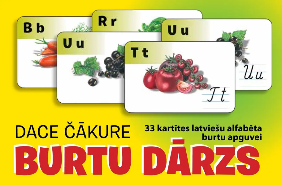 Burtu dārzs. 33 kartītes latviešu alfabēta burtu apguvei