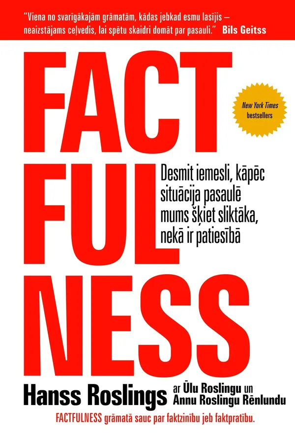 FACTFULNESS. Desmit iemesli, kāpēc mūsu uzskati par pasauli ir maldīgi un stāvoklis ir labāks nekā domājam