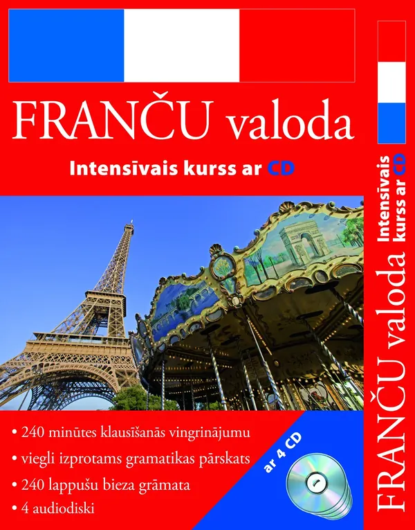 Franču valoda. Intensīvais kurss (kastē 4 CD, gramatikas pārskats un klausīšanās vingrinājumi)