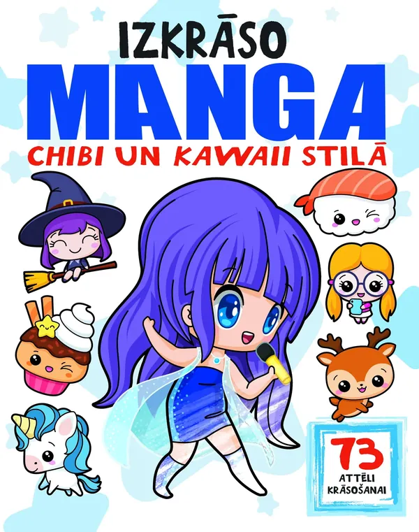Izkrāso. Manga Chibi un Kawaii stilā (73 attēli krāsošanai)