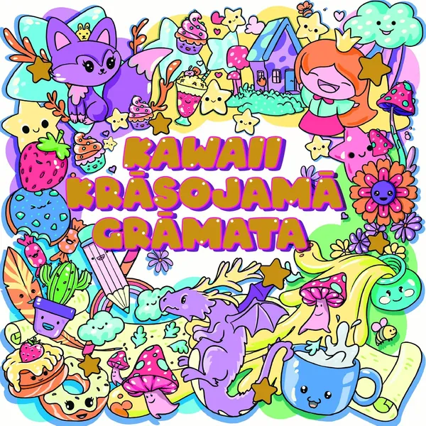Kawaii krāsojamā grāmata