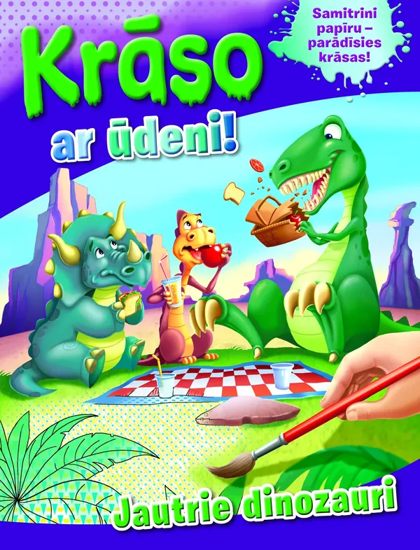 Krāso ar ūdeni! Jautrie dinozauri