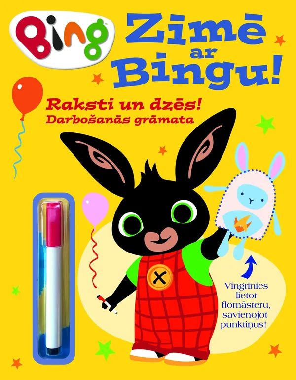 Zīmē ar Bingu! Raksti un dzēs! Darbošanās grāmata. Bing